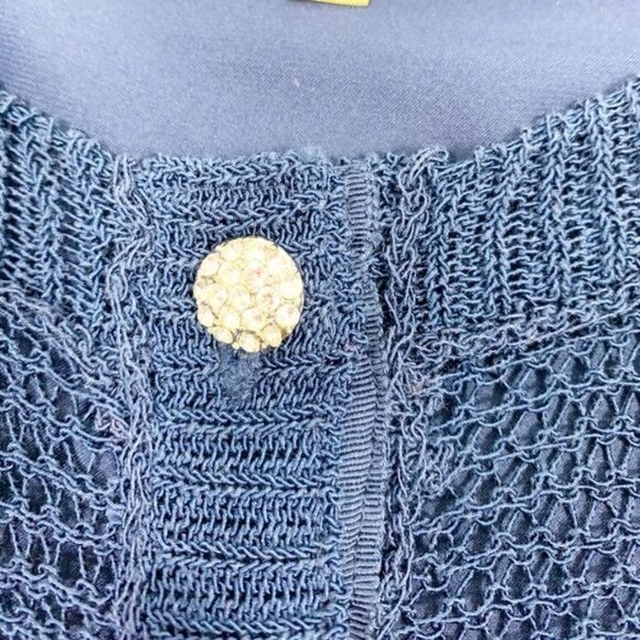 Princess Vera Wang Cropped Blue Cardigan Size Junior’s Large Small Flaw - Picture 7 of 15